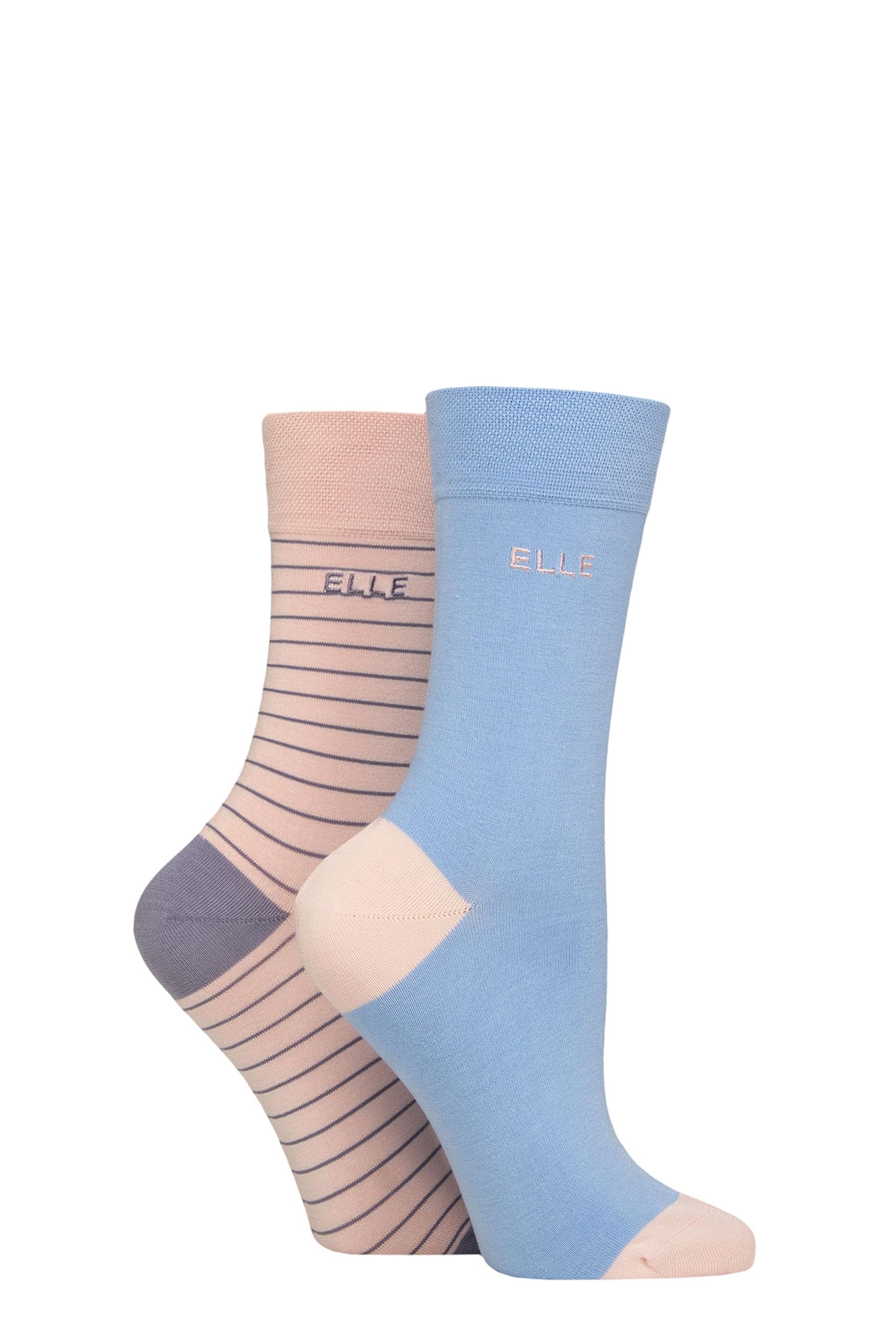 Elle Women's Bamboo Socks - Size 4-8 - Pale Pink
