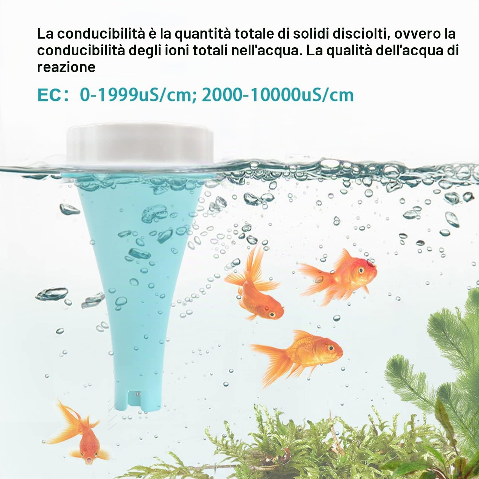 Tester per Acqua, 6 in 1 PH EC TDS ORP TEMP Penna per Tester per Acqua di Cloro Residuo per Piscina per Acqua Potabile, Acquario, Laboratorio, Piscina, Acquario, Irrigazione