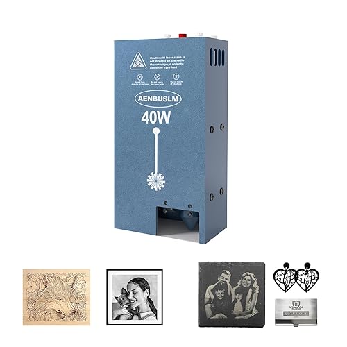 AENBUSLM 40W Laser Module with Built-in Air Assist, Fixed-Focus, Double Ultra-Fine Compressed Spot for CNC Carving, Engraving & Cutting on Wood, Metal, Acrylic & Paper - Class 4