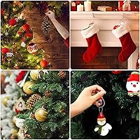Vista 5 de Ganchos para Adornos, Colgadores Dorados para Adornos de Navidad, 100 Piezas de Ganchos para Adornos de Navidad, Ganchos de Metal para Adornos