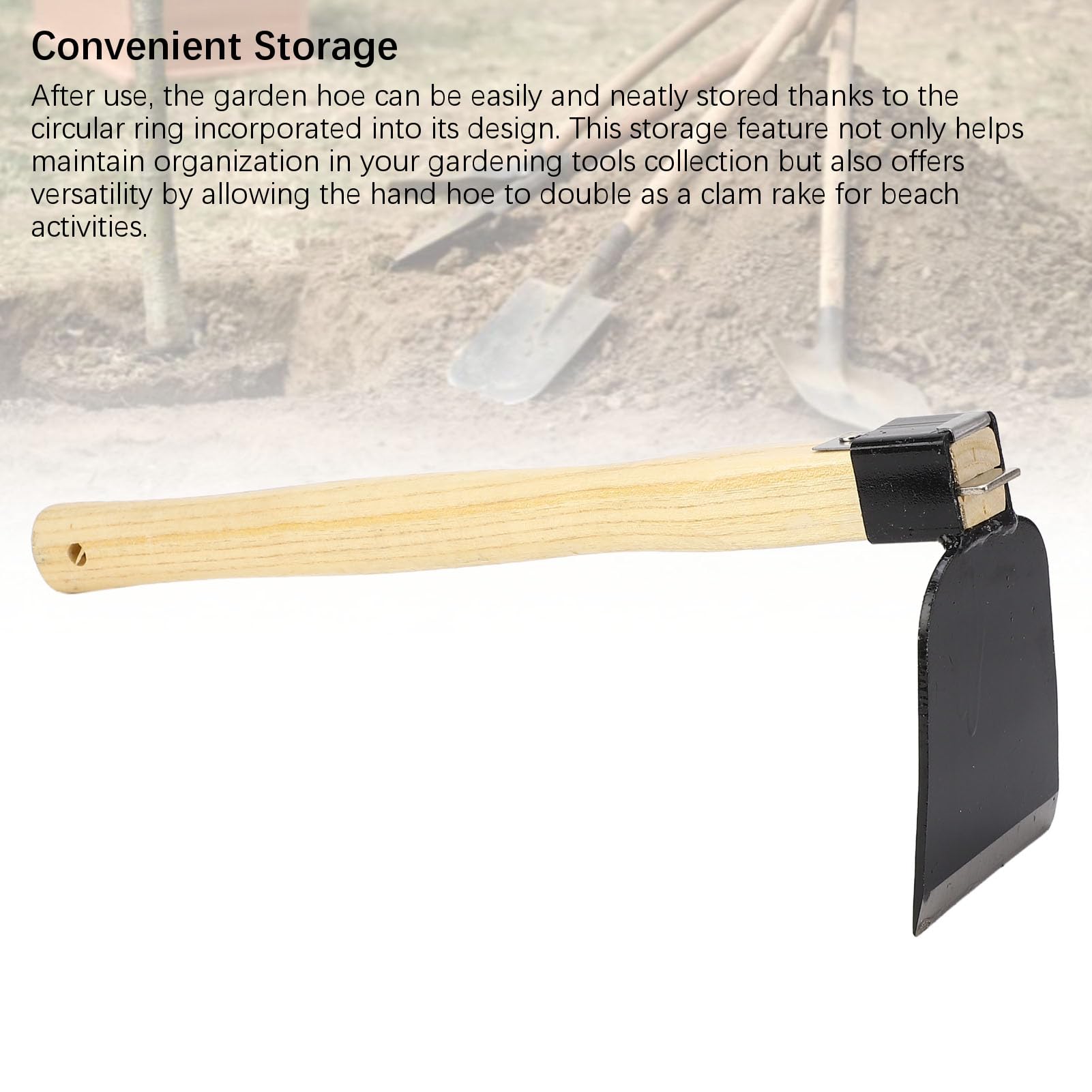 Jeffergarden Binette à Main Ergonomique avec Manche en Bois Outil de Jardinage Léger en Acier au Carbone pour Désherber Cultiver et Ameublir Le Sol