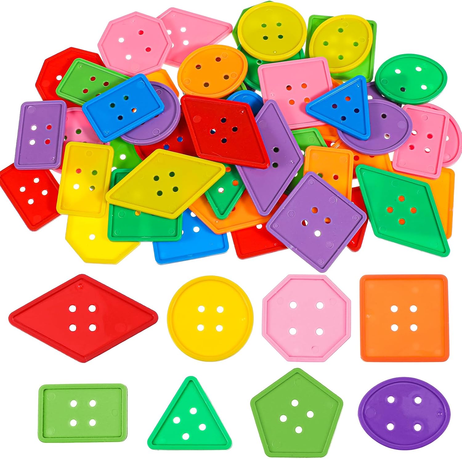 Amazon.com: 300 Pcs Geometric Colored Buttons, 2 Inch Bright Buttons ...