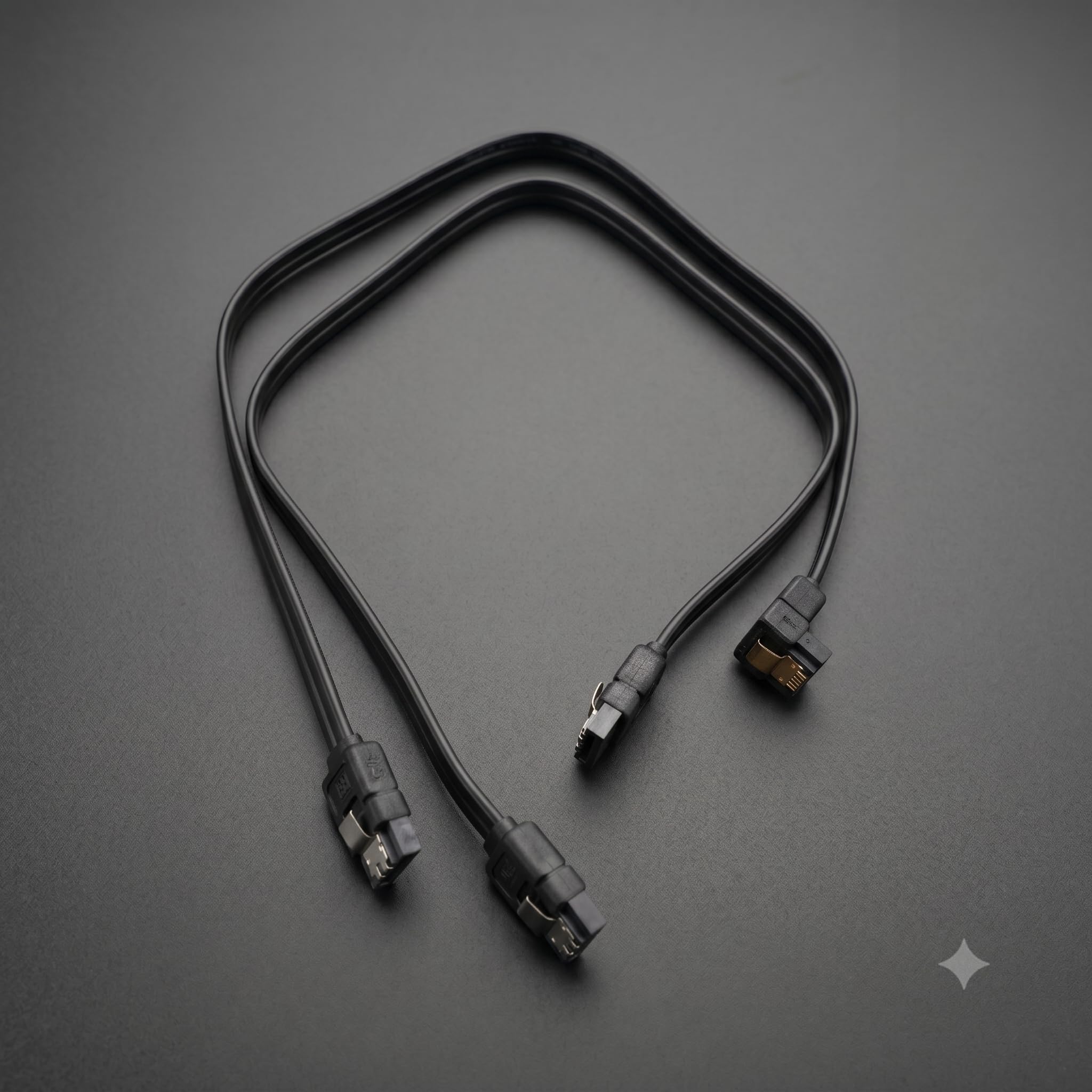 2 ADET SATA III Kablo 40cm, 6 Gbits, 90° Açılı, 1 Düz ve 1 90 Derece Açılı, Orjinal