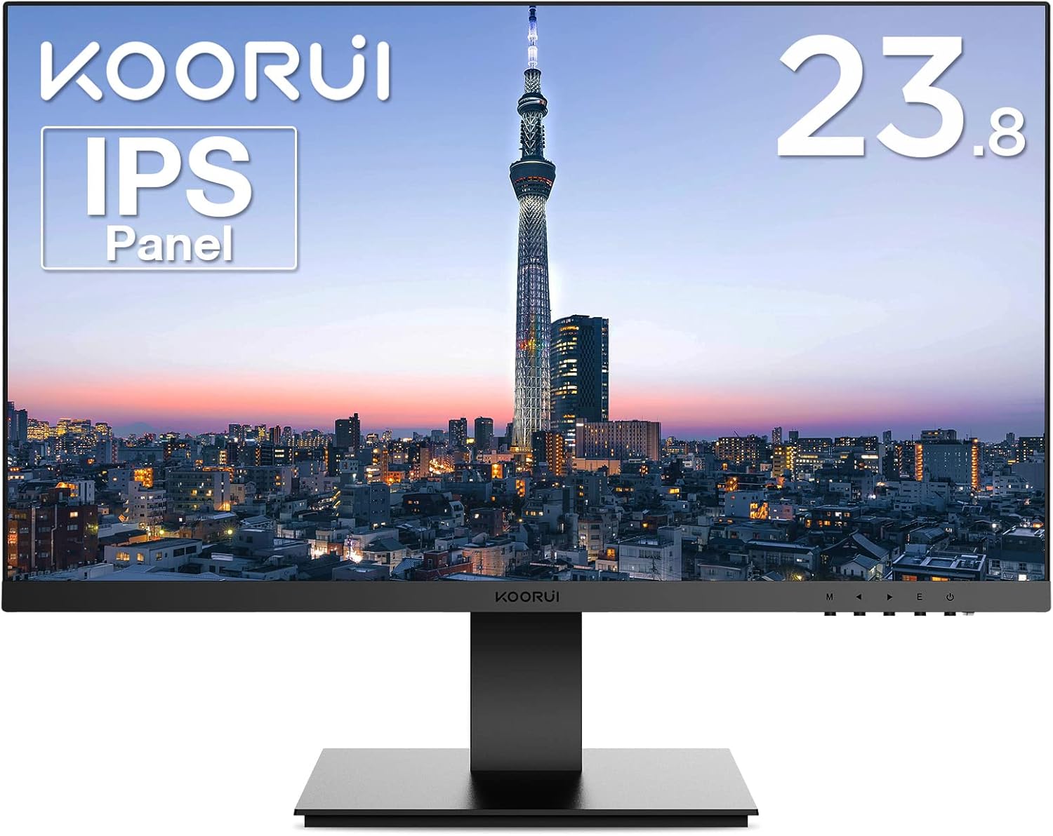 Amazon.co.jp KOORUI Gaming Monitor 24 Inch, Full HD IPS Panel, 75Hz Screen 5ms FHD PC Monitor