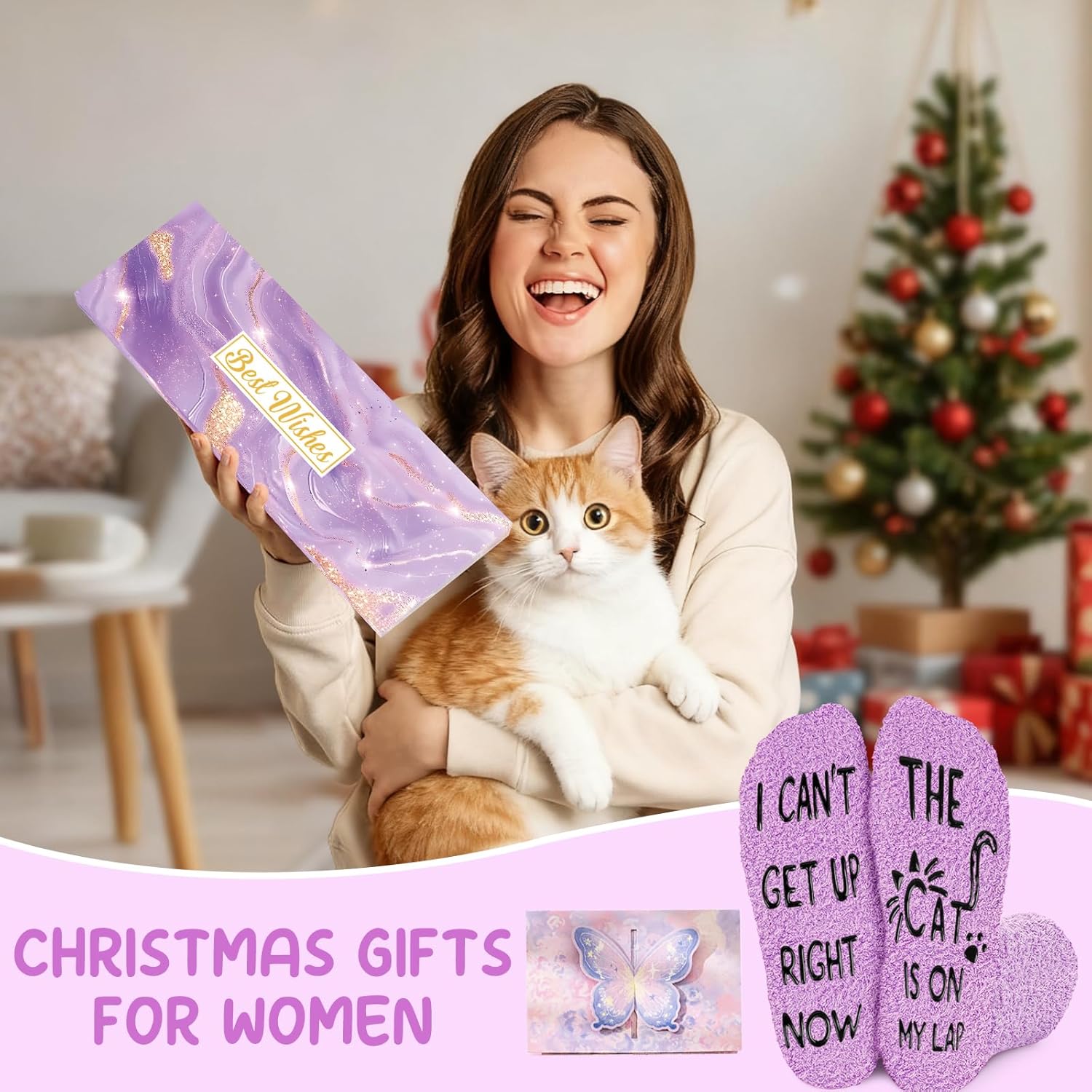 Gifts for Women - Fuzzy Socks Mothers Day Birthday Stuff for Grandma Sister Mother Daughter, Dog Cat Gifts for Woman - Image 3