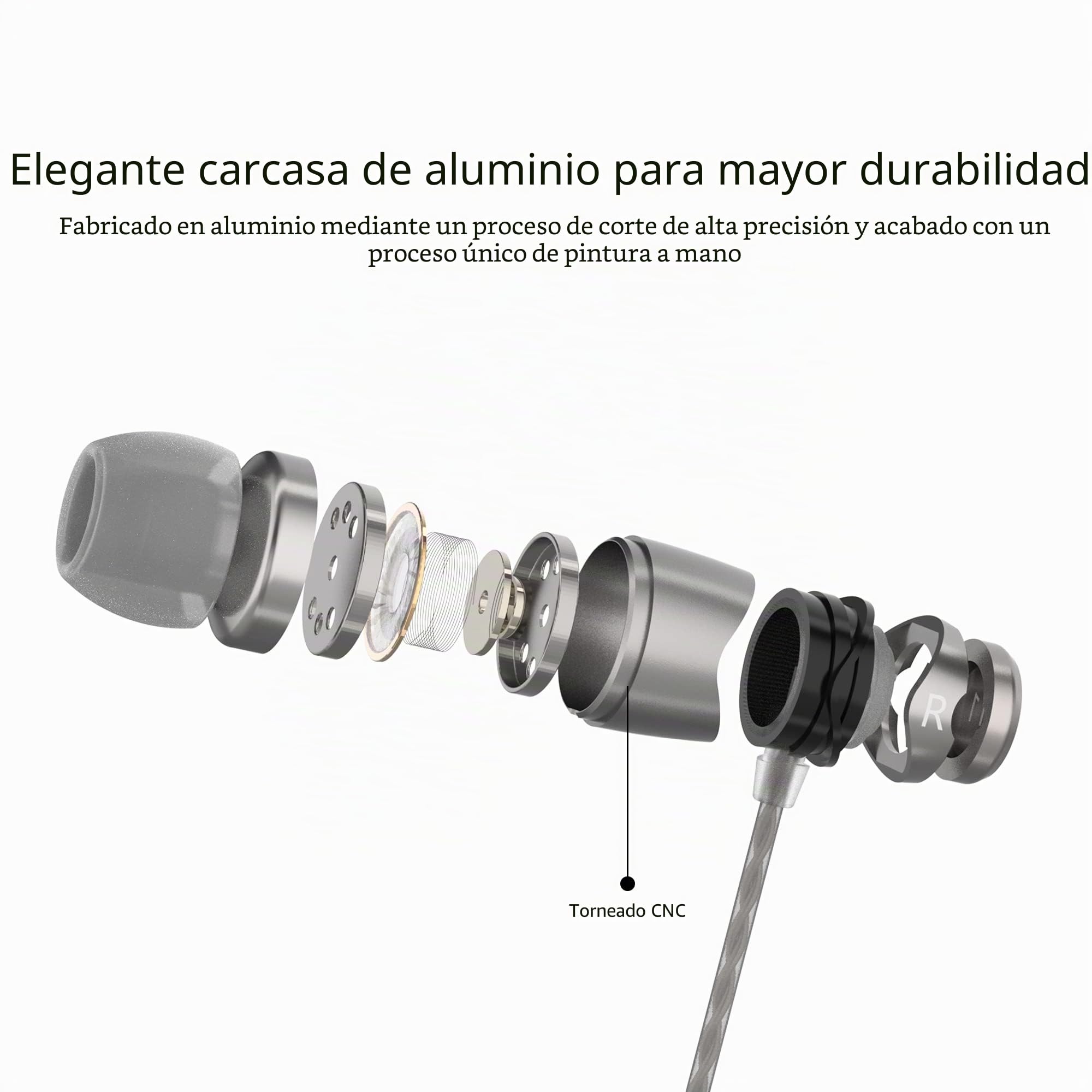 SoundMAGIC E11C Auriculares Cableados, Micrófono, HiFi, 3.5mm, Plata Oscura | Llamadas nítidas, sonido equilibrado, bajos potentes, carcasa de aluminio, cable resistente, ajuste ergonómico