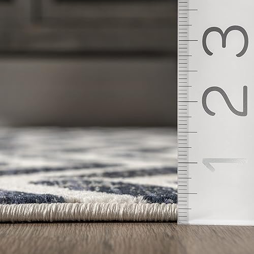 Miniatura 2 de nuLOOM Elly Alfombra de área de transición con flecos en espiga, 5 pies x 7 pies 10 pulgadas, beige