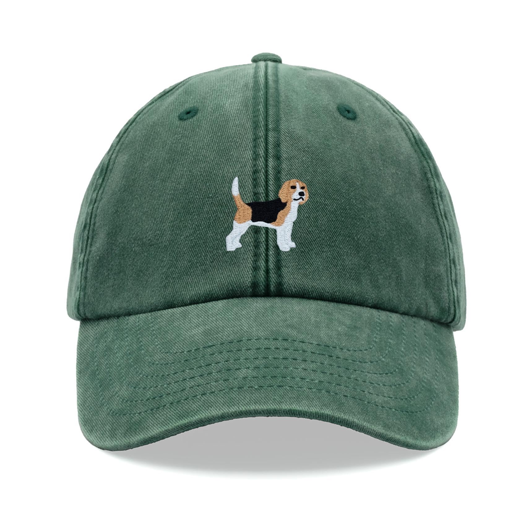 Cap Base Unisex Bottle Green Beagle Dog Baseball Cap Vintage Washed Dad Hat Adjustable