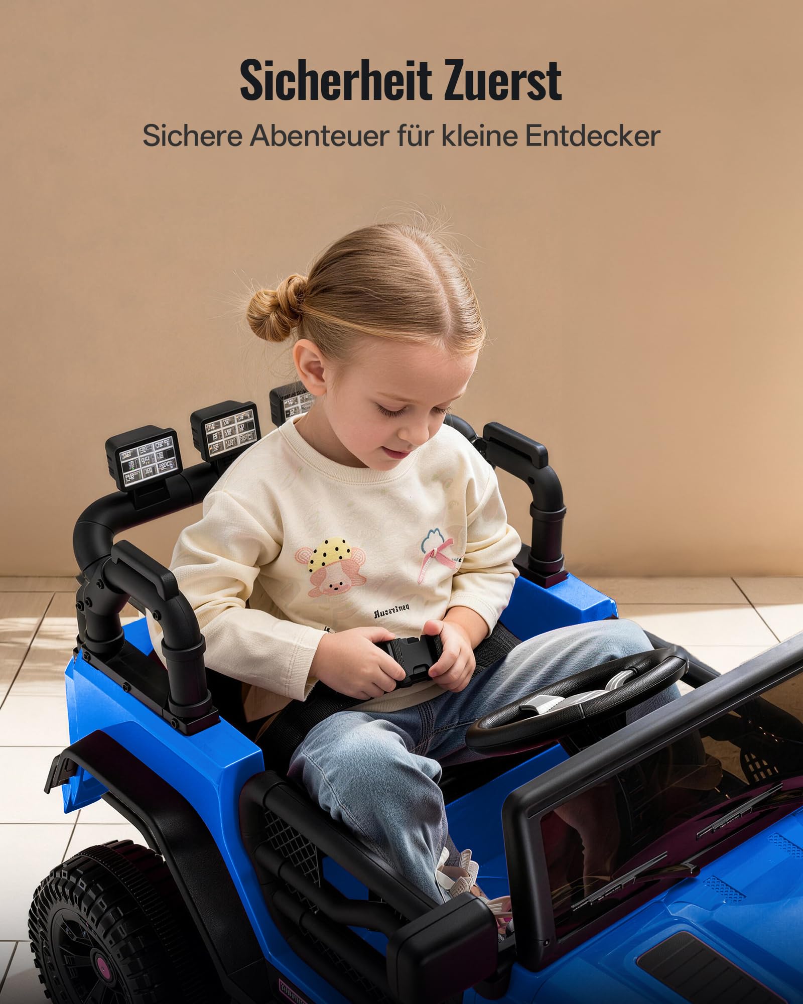 Outfunny Elektroauto für Kinder, 24V Kinder Elektroauto mit Fernbedienung
