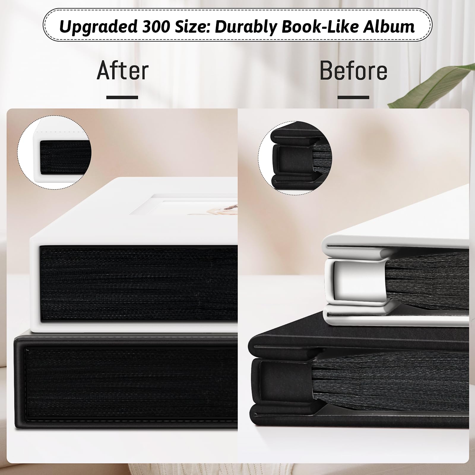 Popotop Álbum de fotos de 4 x 6 pulgadas con capacidad para 300 imágenes