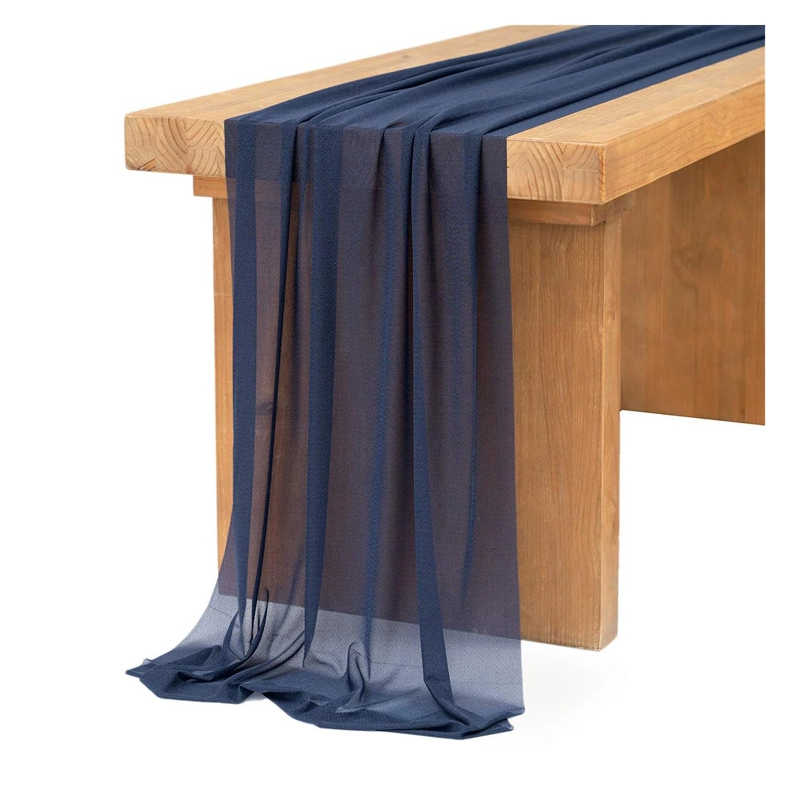 Chiffon Table Runner Chiffon Table Runner Vertical Tablecloth for Decorations Shiny Fabric Merry(Color 14,30x180CM)
