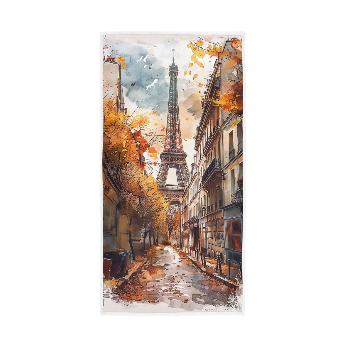 LSRCPD Sketch of Eiffel Tower Hand Towels, Guest Hand Towels for Bathroom 15 x 30 Inches, Hand Towels Cotton