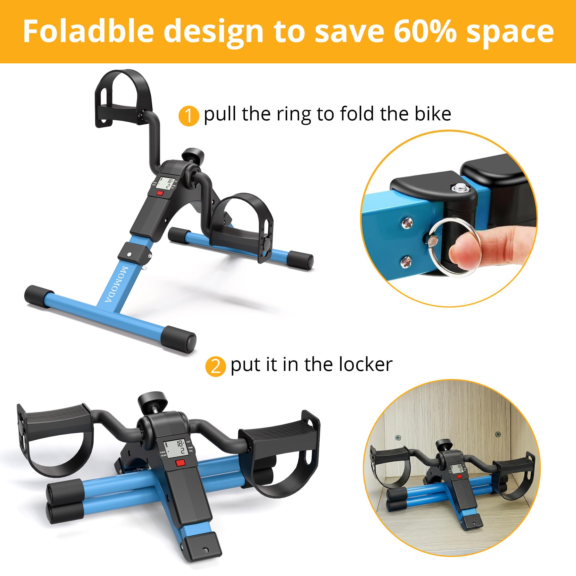 Pedalier Mini Velo D Appartement pour Bras Et Jambes Formateur Exerciseur avec Moniteur LCD