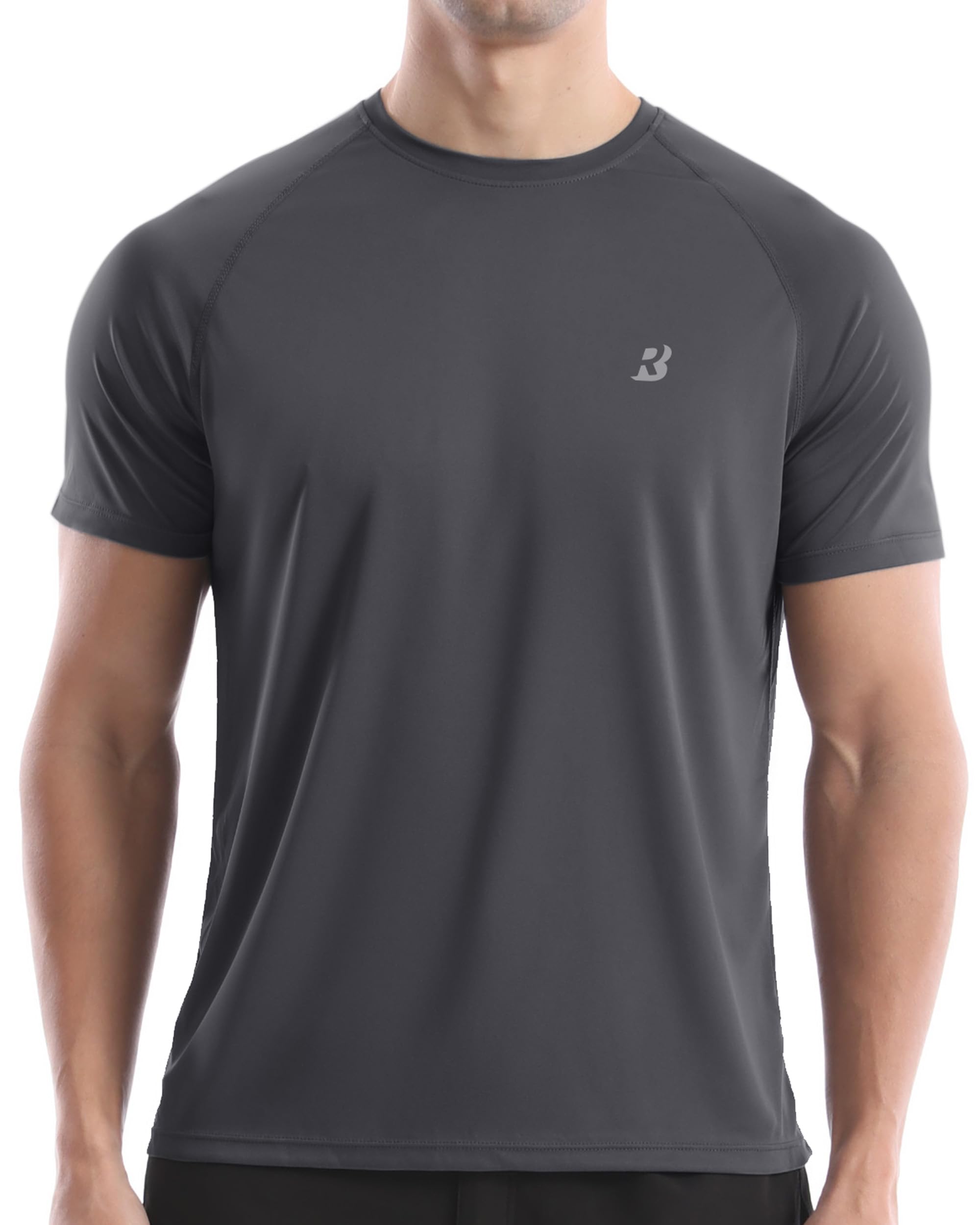 Roadbox Herren Kurzarm Rashguard, UV Schutz UPF 50+ Schnelltrocknend Bade Shirt, Atmungsaktives Outdoor Wassersport Shirt