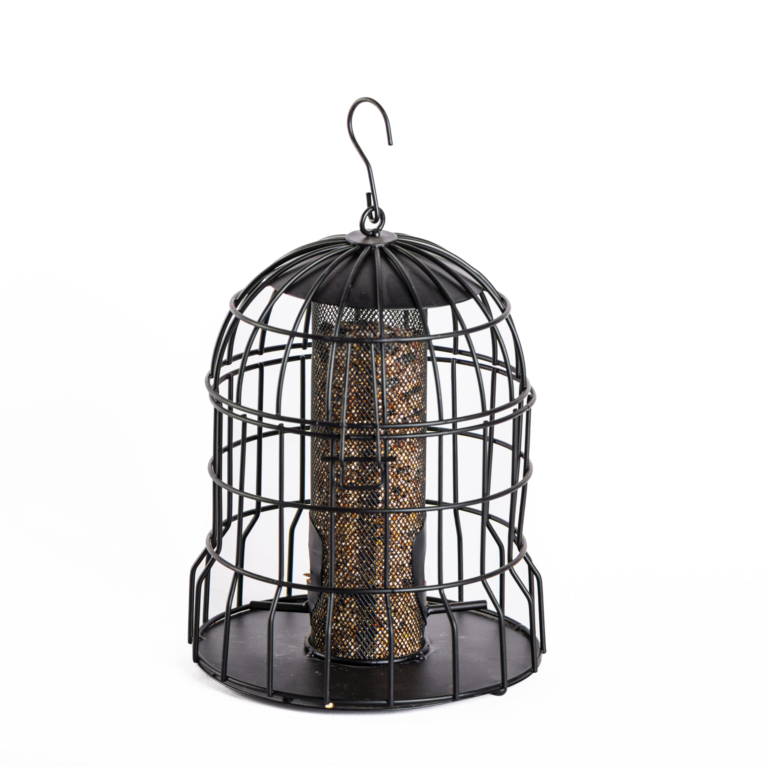 Happy Beaks Heavy Duty Squirrel Proof Bird Feeder – Weatherproof Metal Seed Feeder for Small Songbirds, Anti-Bacterial Coating, 500g Capacity (Peanut Feeder)