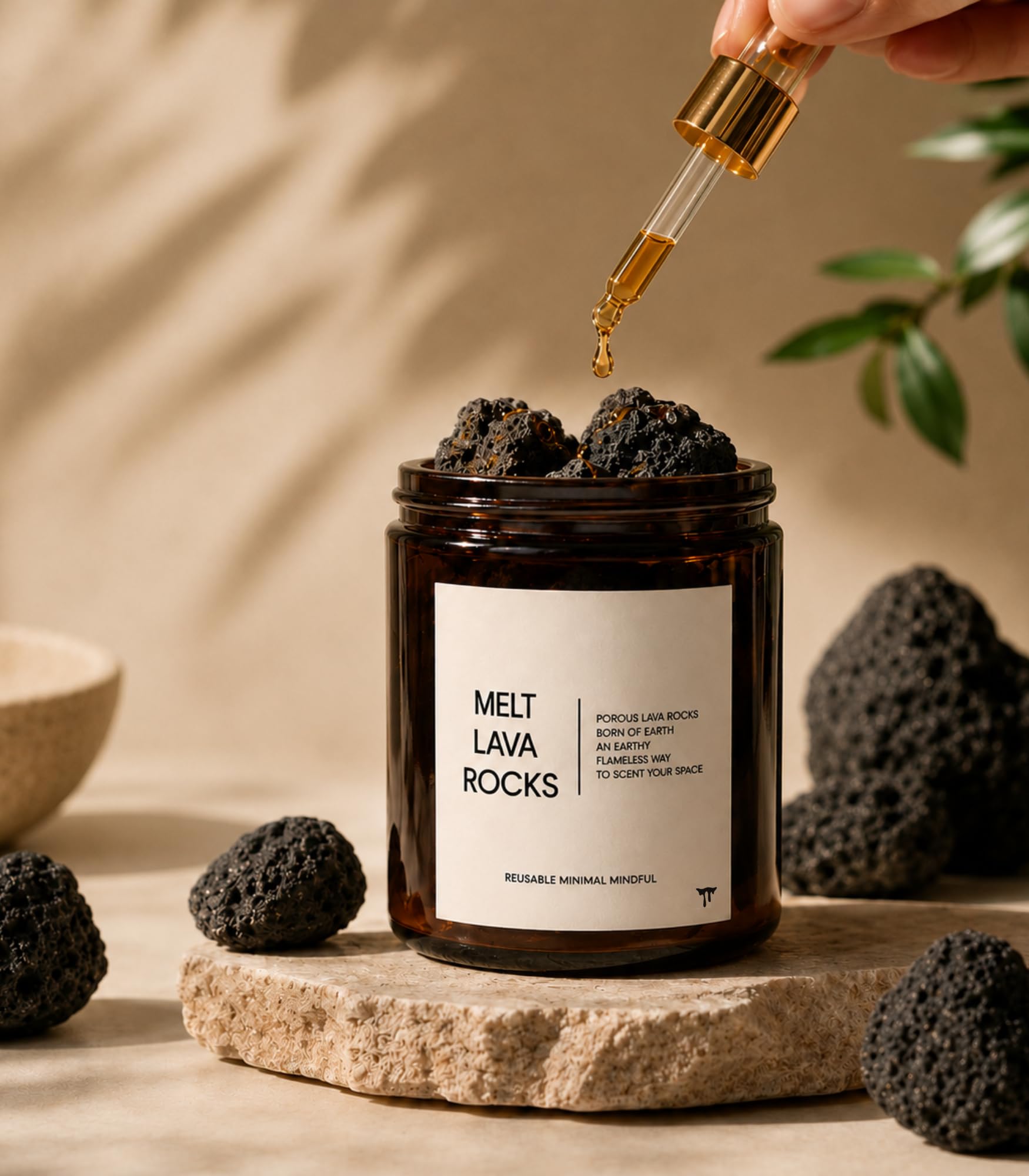 Melt Lava Rocks Aroma Diffuser | Natural Porous Volcanic Stones for Aroma/Essential Oils | Reusable Home & Car Fragrance Diffuser | Aromatherapy | Eco-Friendly Gift-image-25
