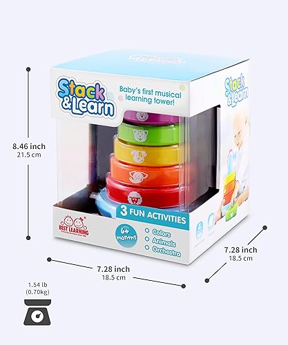 Miniatura 9 de BEST LEARNING Stack & Learn - Juguete apilable de actividades educativas de desarrollo para bebés de 6 o 9 meses en adelante | Regalos de cumpleaños