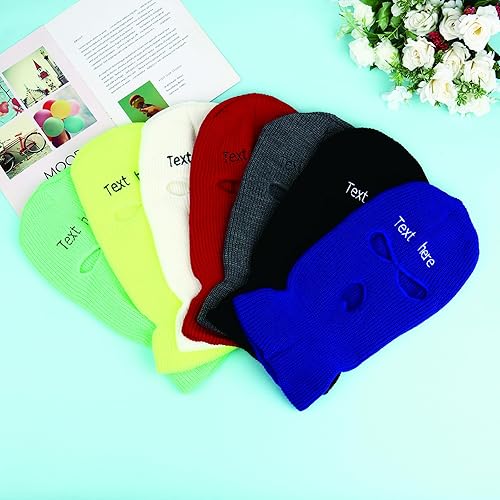 Vista 4 de Sinseike Máscara tejida de invierno bordada personalizada,Pasamontañas de punto cálido personalizado