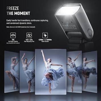NEEWER NW700-N TTL Flash Speedlite Compatible with Nikon DSLR Cameras, 1/8000s High Speed Sync, 1/1-1/256 Output, TCM Function, 230 Full Power Flash, 0.1-2.7s Fast Recycling, Batteries Not Included