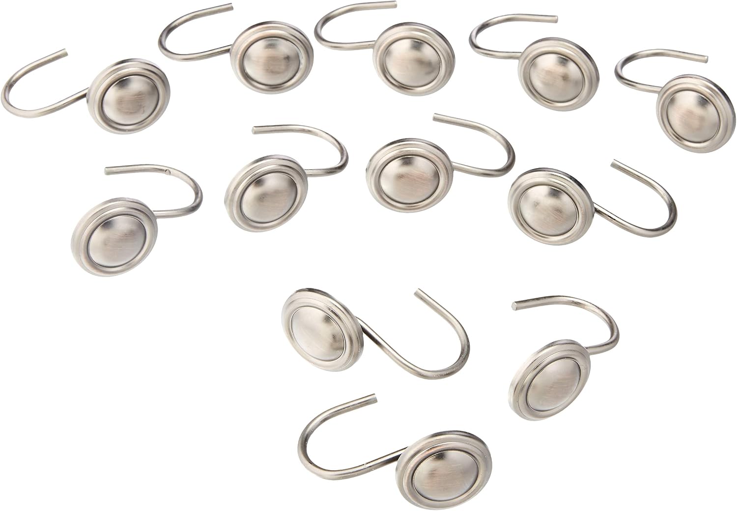 Amazon Basics Shower Curtain Hooks - Roped Button Hooks, Oil-Rubbed Bronze