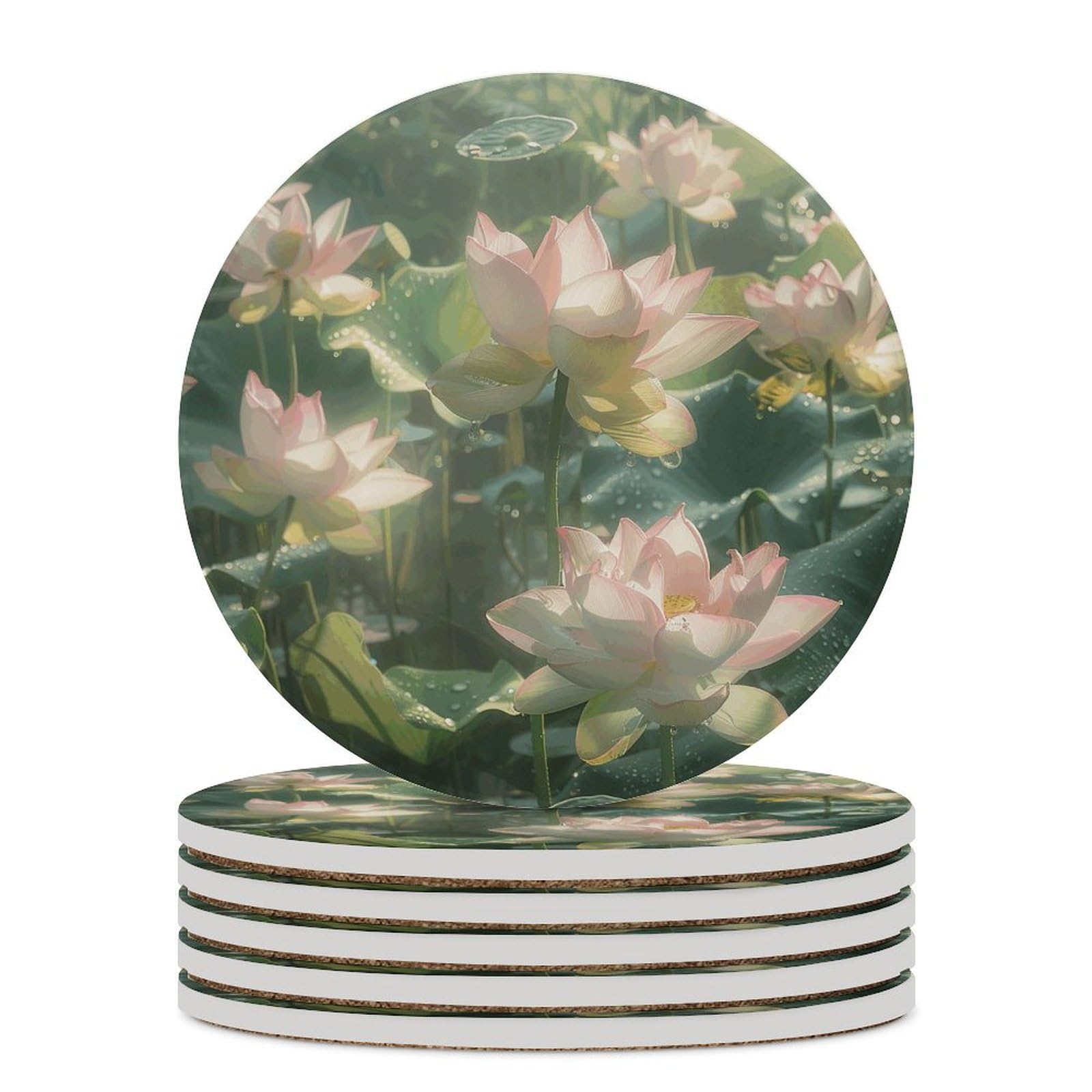 Dessous de verre pour boissons et table basse lot de 6 en céramique