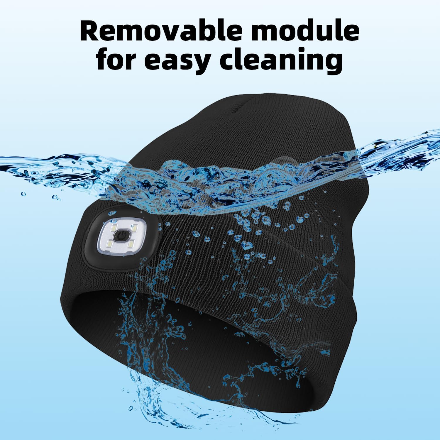 Unisex Beanie with The LED Light, Christmas Gifts for Men Women Dad Father USB Rechargeable Headlamp Caps (Gray) - Image 5