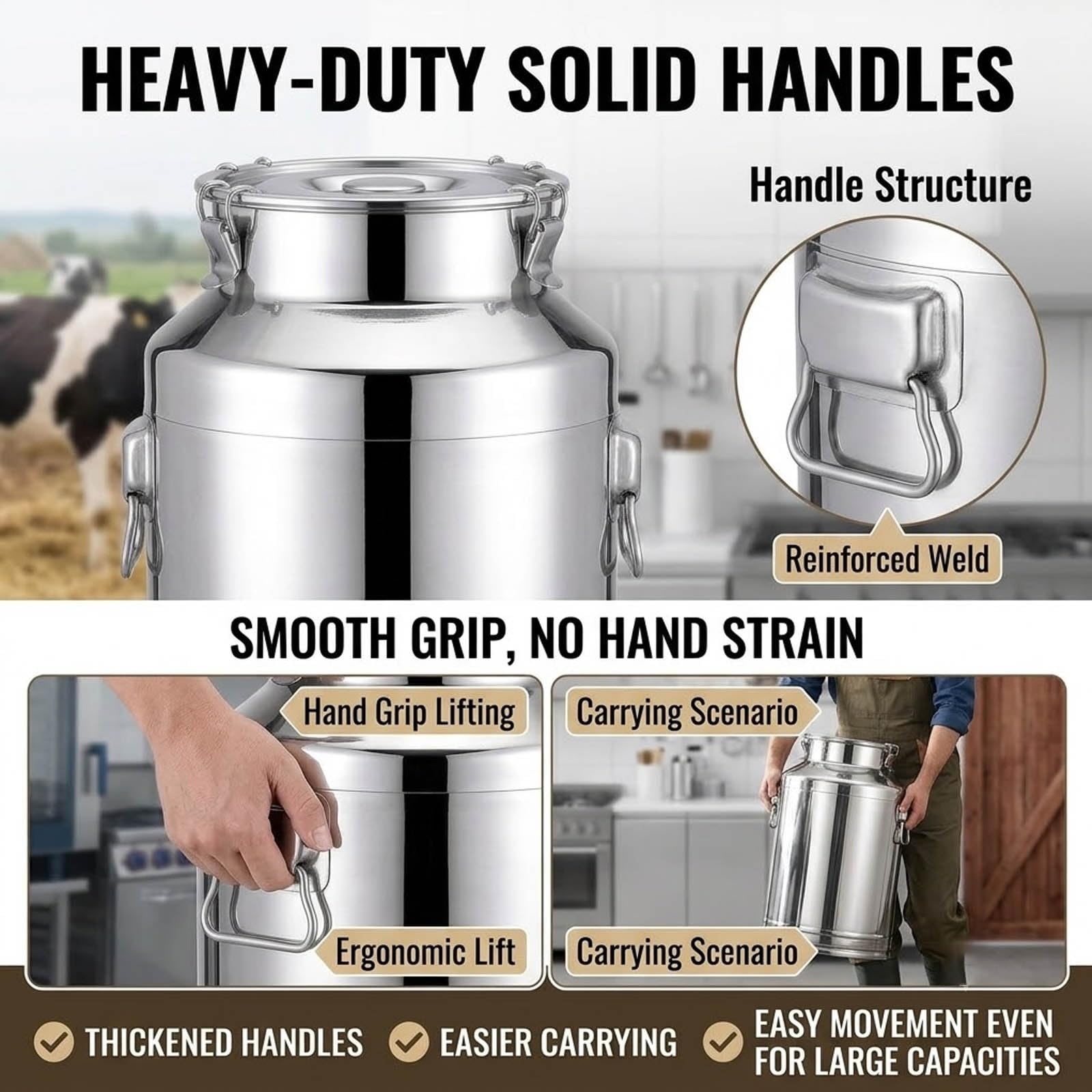 Dispenser Bevande con Rubinetto Inox 304, Tanica Ermetica Olio Latte