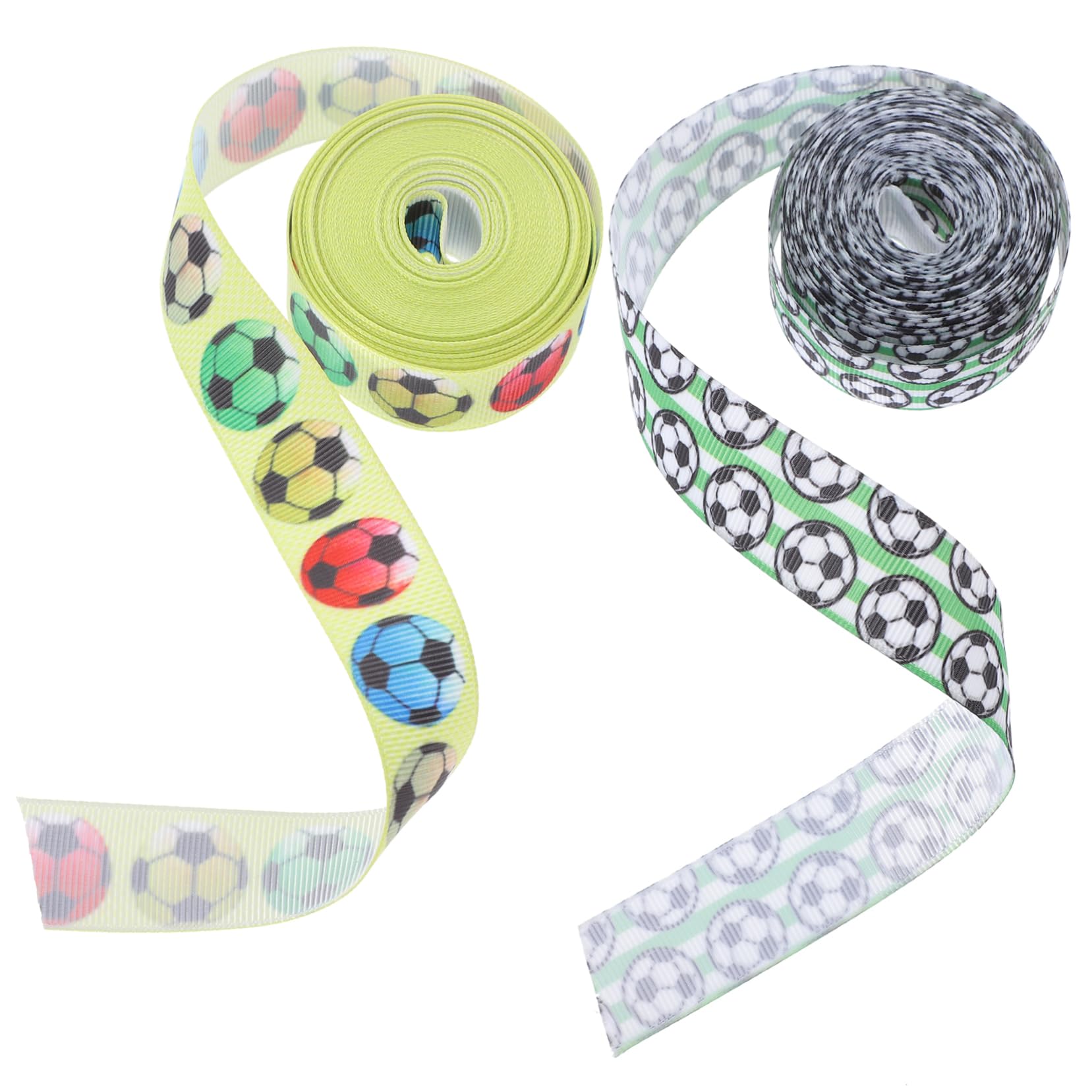 Gadpiparty 5 set Nastro Decorativo Da Calcio Nastro Verde Spesso Per Matrimonio Turchese Blu Con Filo Da Calcio Bianco In Raso Nastri Colorati 2 * 5