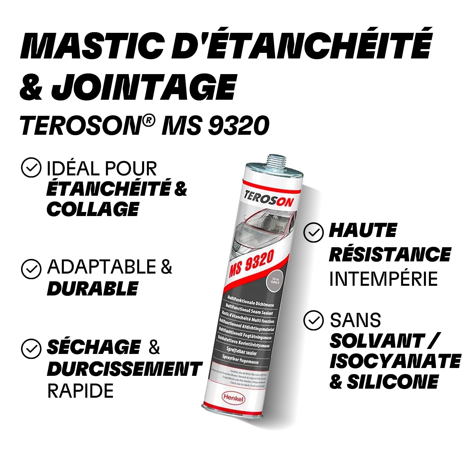 TEROSON MS 9320 SF Gris mastic étanchéité carrosserie voiture auto 1x300ml