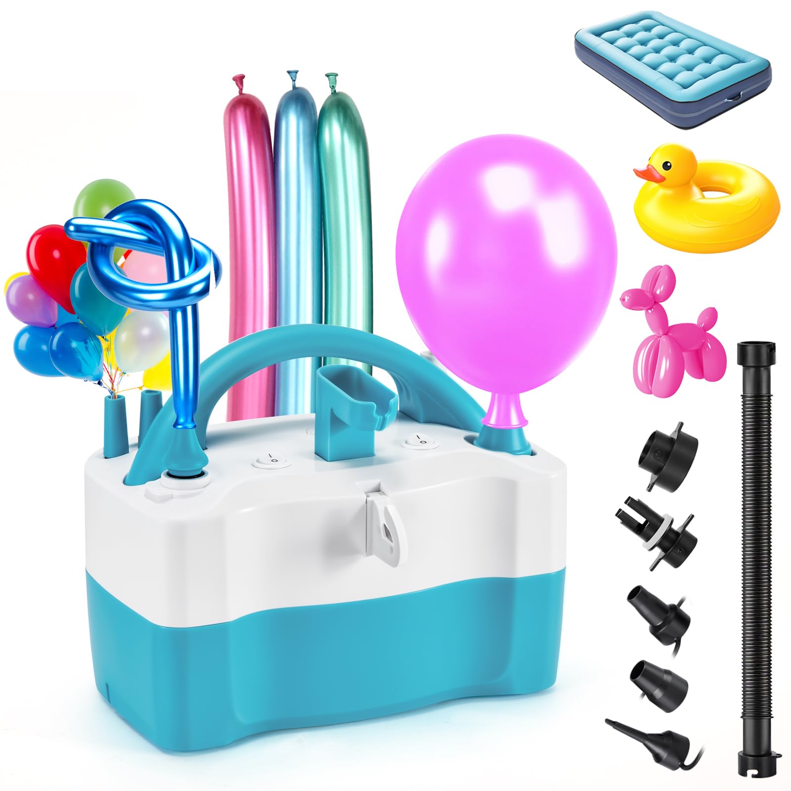 AGPTEK Air Pump for Inflatables Balloon Electric Air Balloon Pump Quick-Fill Inflator Deflator
