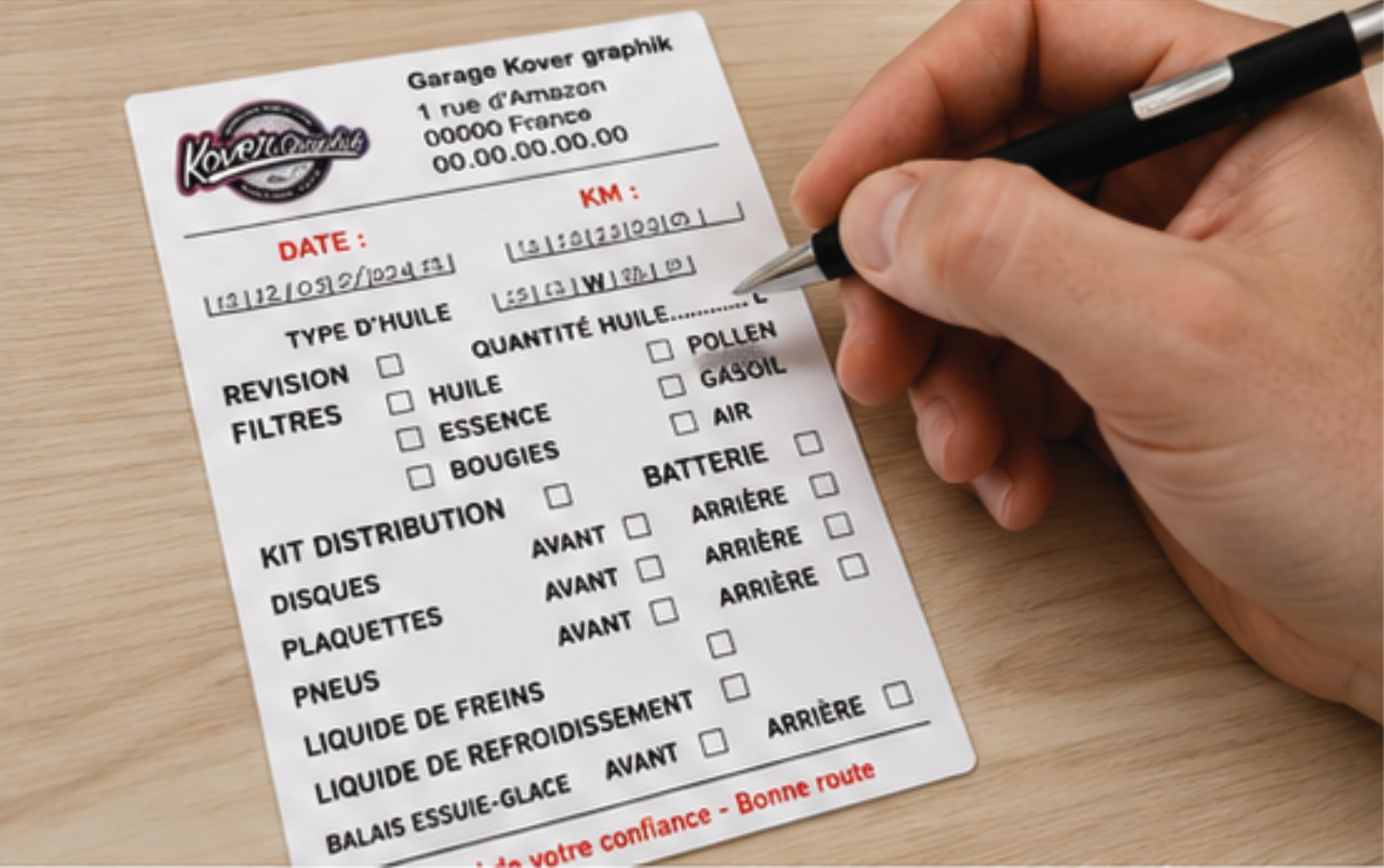 250 Etiketten zur Pflege des Fahrzeugs, personalisierbar