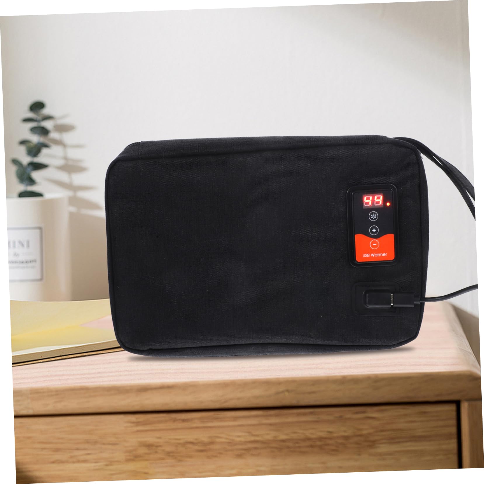 Tragbarer USB Feuchttuchwärmer für Babys, Schwarz, Neopren | 20 bis 80 Tücher, für Innen und Außenbereich, Energiesparende Wärmespeicherung