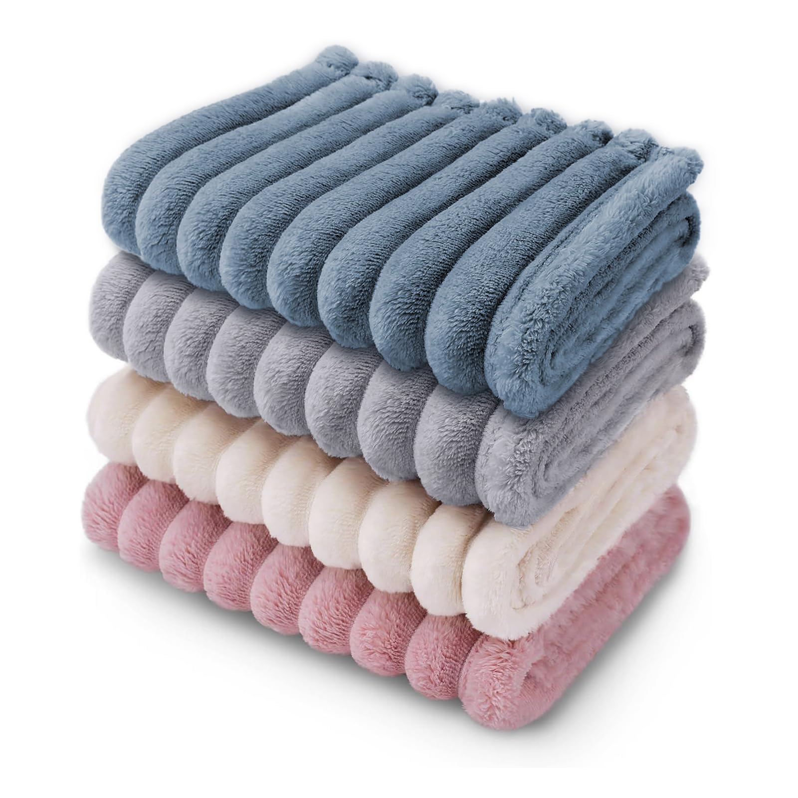 VAIGU:OA Hundedecke Katzendecke Waschbar, 4 Stück Decken Flanell Haustier Decke für Kleine Hunde Welpen Katzen, Flauschig Weiche Haustier Decke, Schutzdecke Hundesofa, 45x65 cm