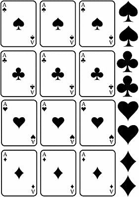 Playing Card Aces Black Fused Glass Decals