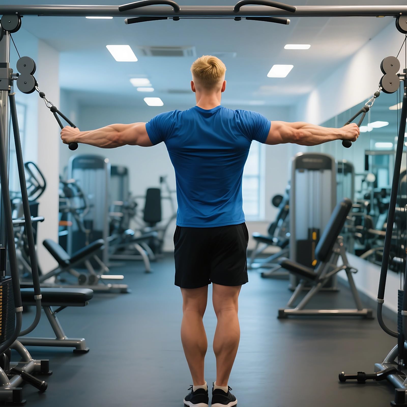 PONDON Narzędzie do treningu ramion i klatki piersiowej dla mężczyzn, regulowany opór sprzęt do domowej siłowni, przenośny sprzęt fitness bez instalacji do skutecznych treningów ramion
