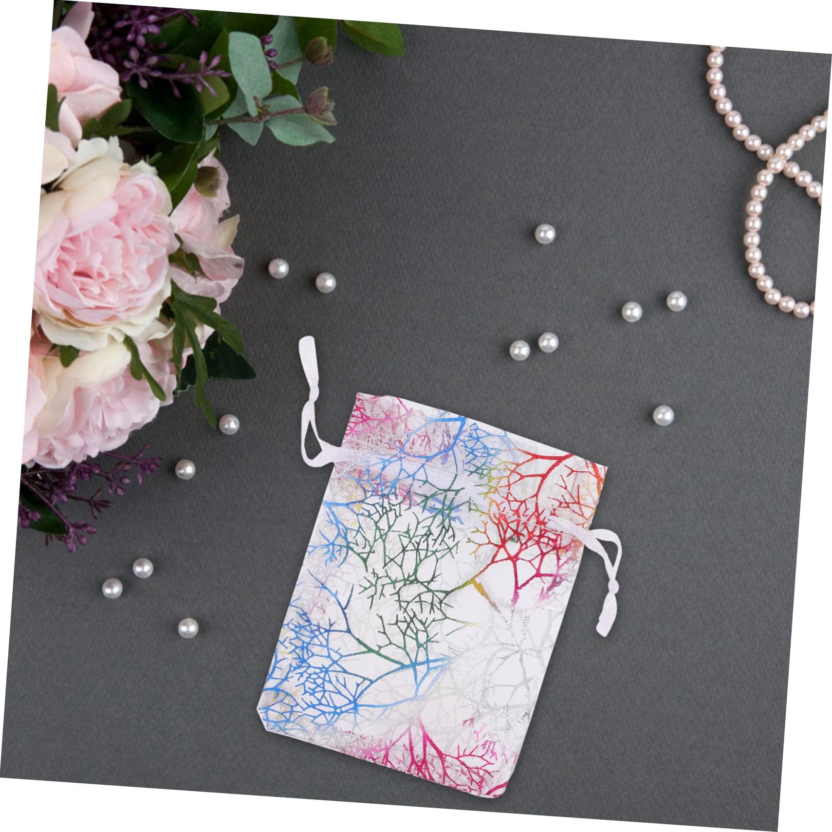 PACKOVE 500pièces Sachets Organza Avec Cordon De Serrage Poches Tulle Doré Pour Et