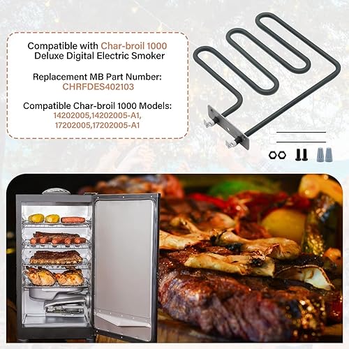 Miniatura 4 de Elemento calefactor eléctrico de 1200 vatios compatible con ahumador digital eléctrico Masterbuilt de 40 pulgadas, pieza de repuesto No. 9907120027