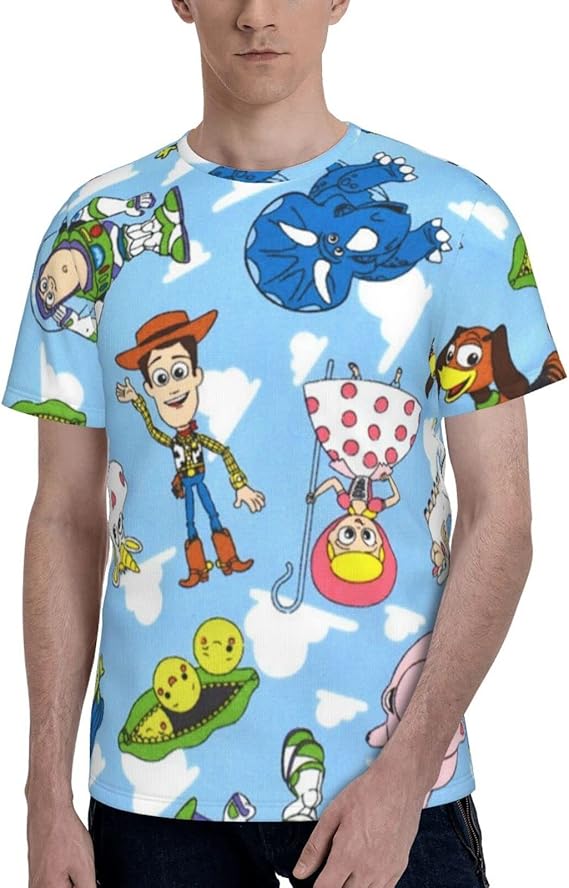 Amazon Kximthen ディズニーピクサー トイストーリー 4 メンズ半袖フルtシャツ 丸首半袖 インナーシャツ 半袖 クルーネック Tシャツ カップル Tシャツ トップシャツ 半袖tシャツ 夏 秋 クルーネックtシャツ プルオーバー 柔らかい肌触り Tシャツ カットソー 通販