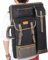 Vista 7 de TRANSON Estuche de Portafolio de Arte Mochila de Lona Bolsa Grande 26” x 19.5