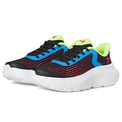 Under Armour Kids Rogue 4 Alternate Lace (Little Kid) Boys Shoes Black/High Vis Yellow/Racer Red