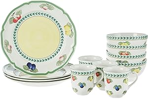 Villeroy & Boch French Garden 12-Piece Premium Porcelain Dinnerware Set, Service for 4