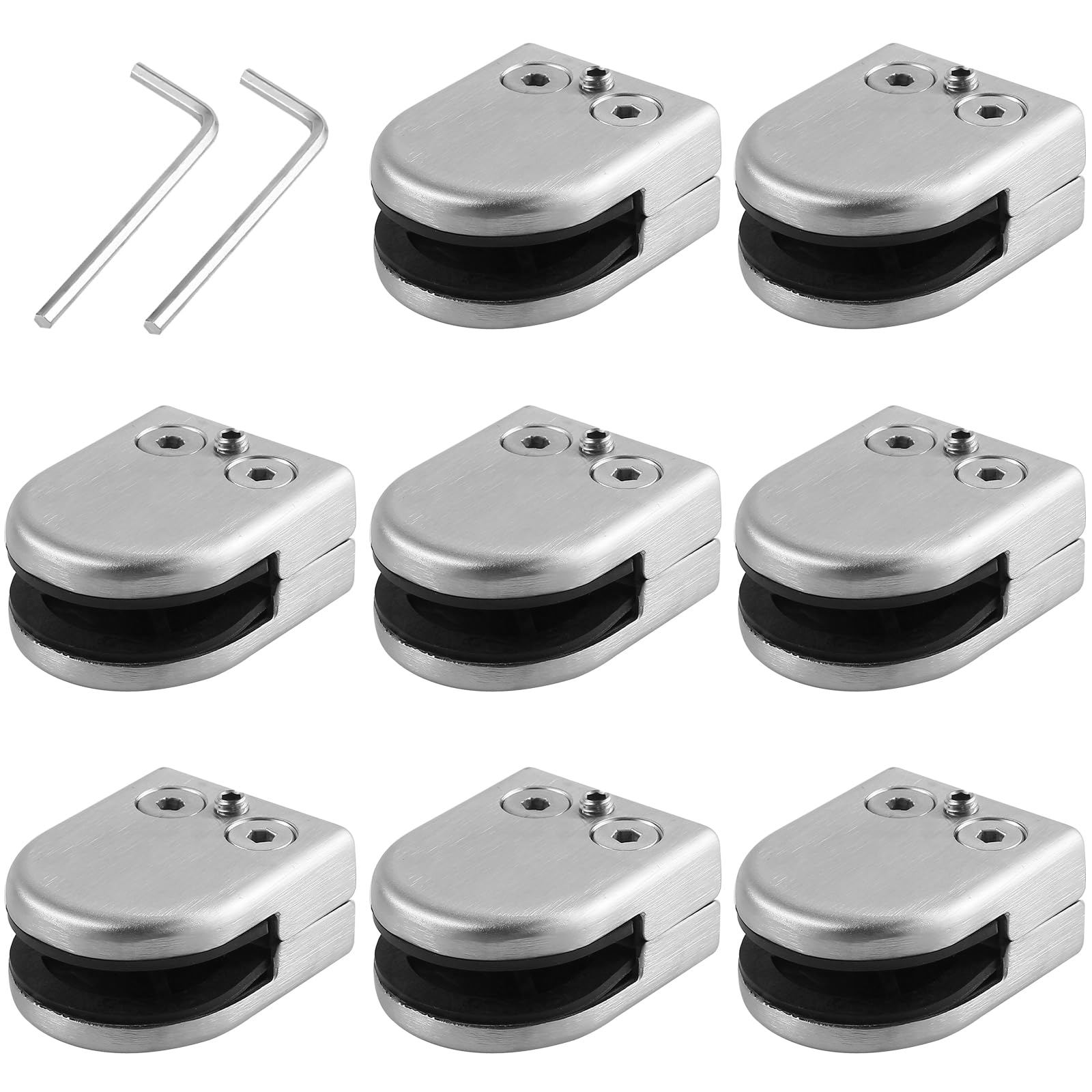 Neoteck Abrazadera de Cristal 8pcs 8-10mm Abrazadera de Clip de Vidrio Acero Inoxidable 201 para Barandilla Escalera