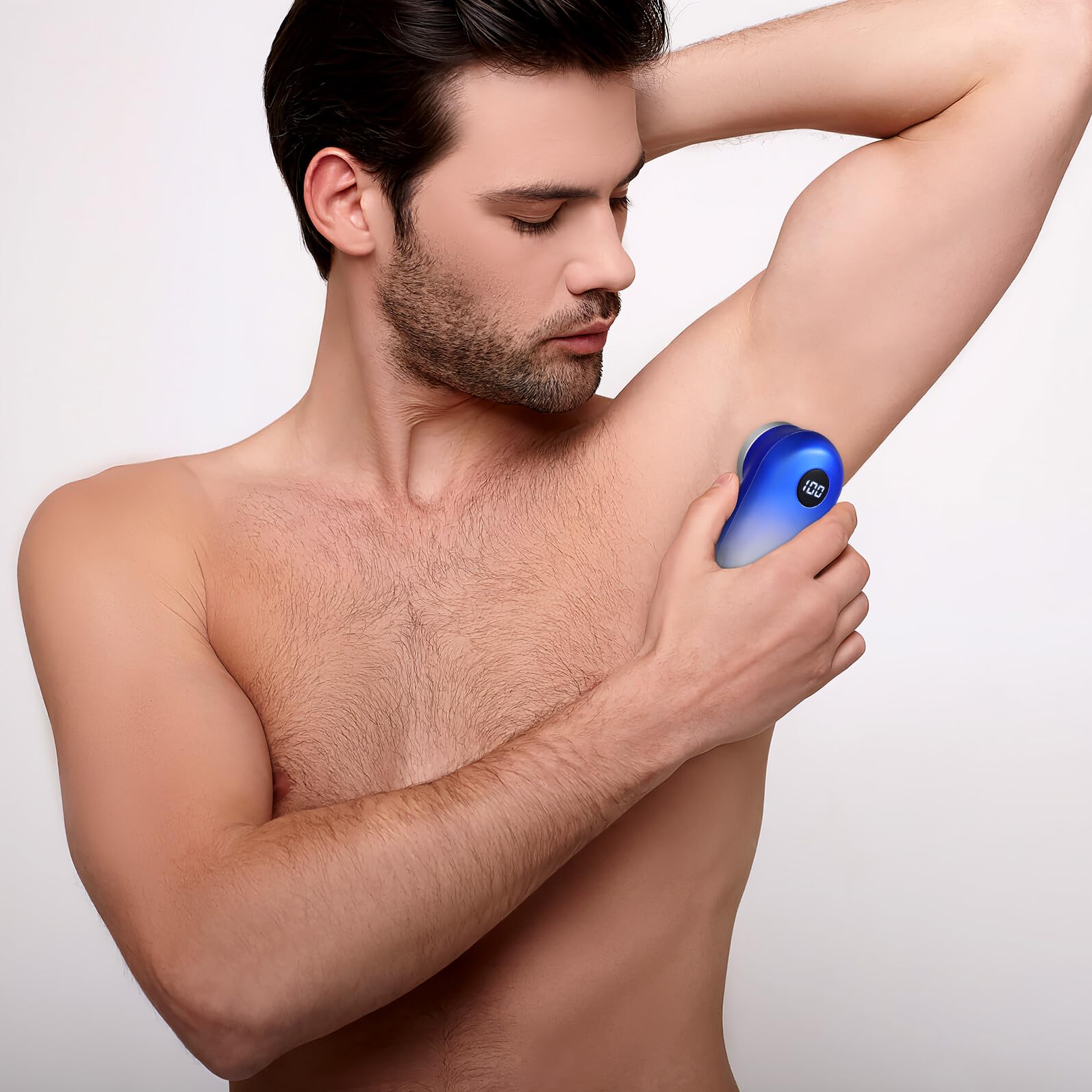 Homoyoyo Rasoio Elettrico Portatile Mini per Uomo Rasoio Ricaricabile USB Tascabile Display Digitale Adatto per Casa Viaggi e Uso Quotidiano Sfumatura Blu