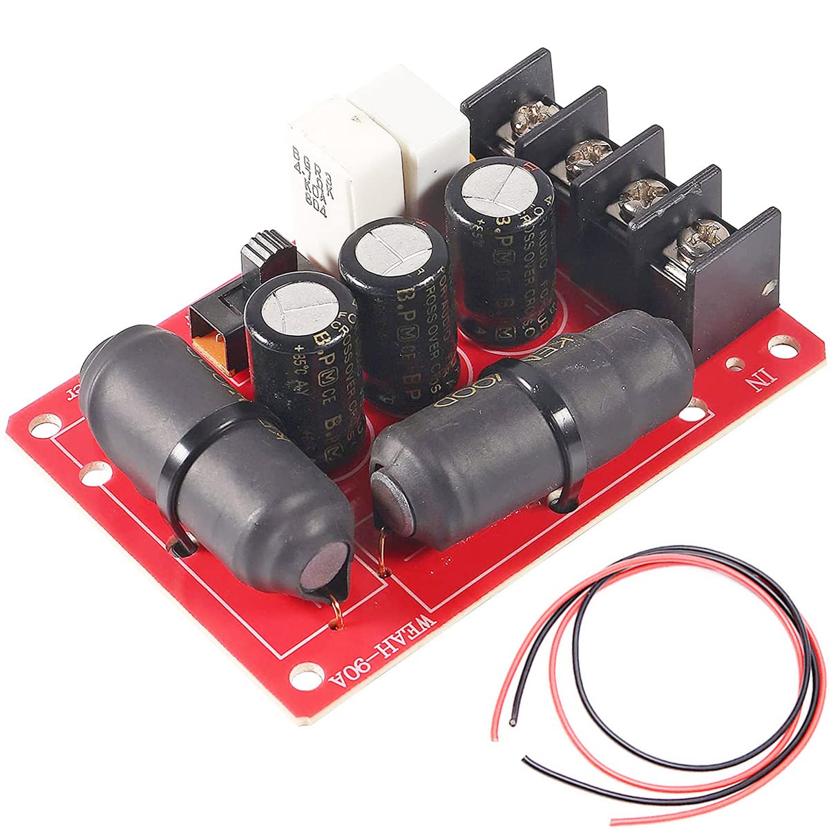 200W Pure Bass Subwoofer Crossover Altavoz de 2 vías Audio Crossover Crossover de segundo orden DIY Home Theater con cable rojo y negro