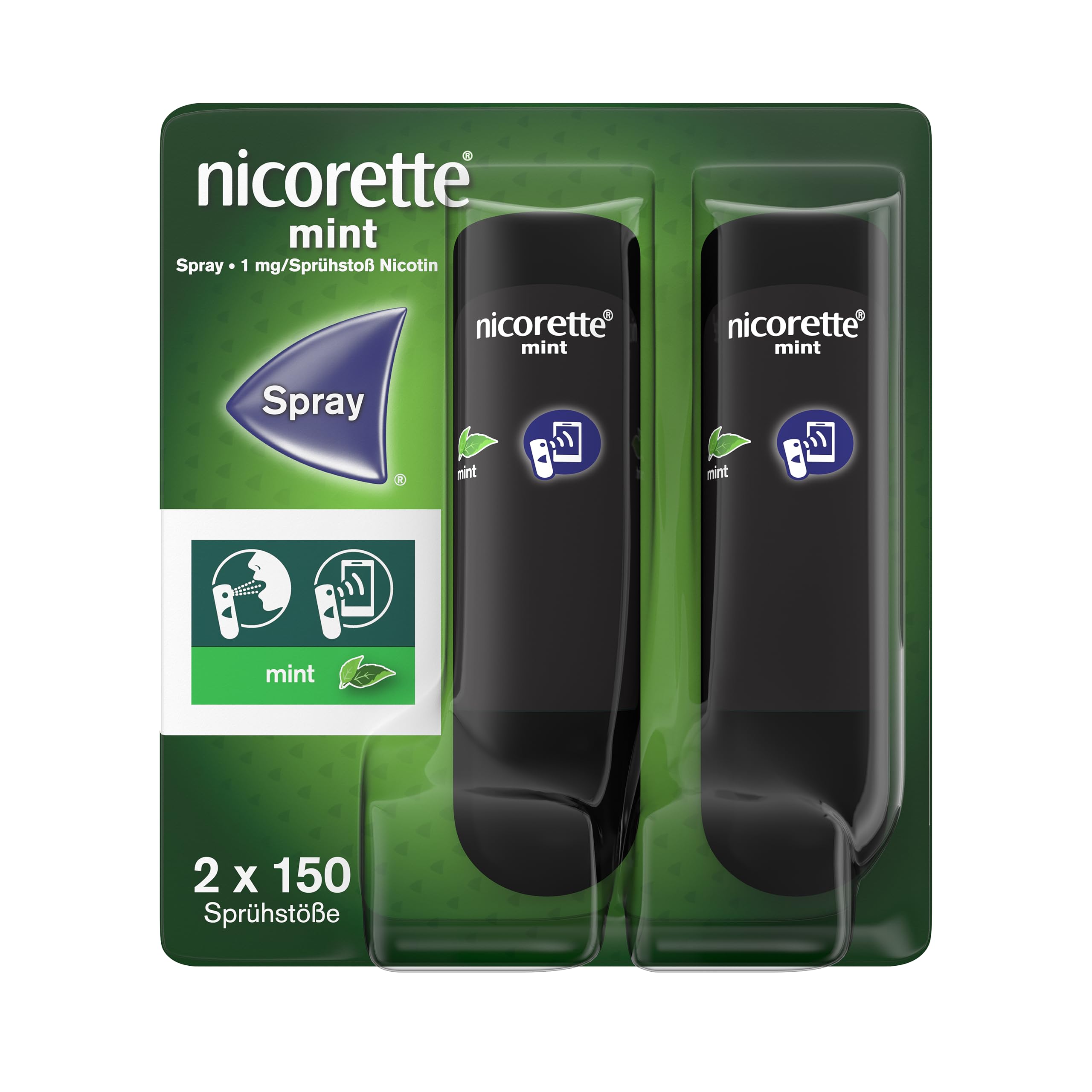 NICORETTE Spray mit mint Geschmack – Rauchen aufhören mit Nikotinspray – 1 Spray ersetzt bis zu 150 Zigaretten – zur Raucherentwöhnung - 1x2 Stk.