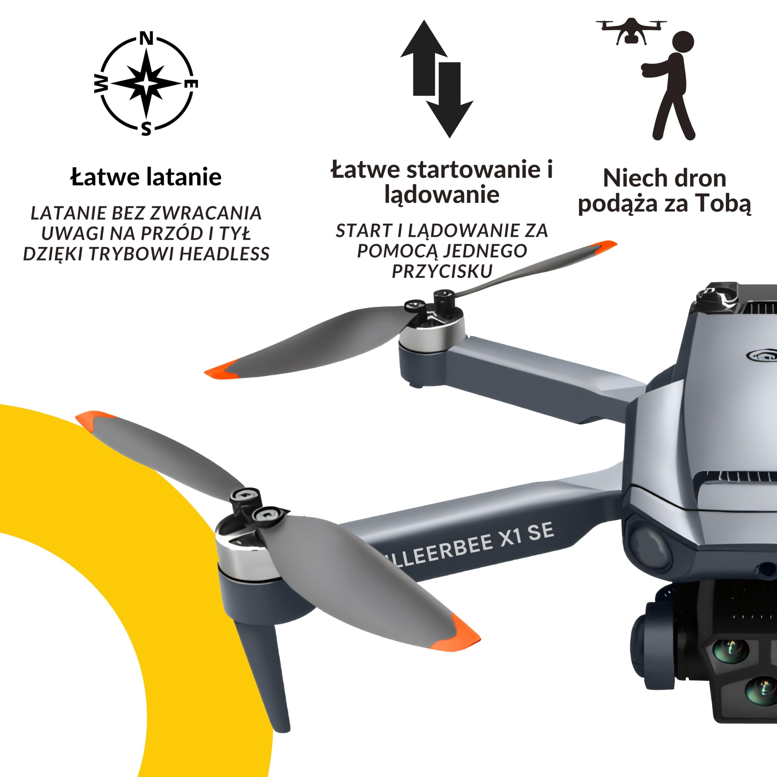 Killerbee X1 SE Sky Predator – dron z podwójną kamerą – dla dzieci i dorosłych – silniki bezszczotkowe – zestaw Ultra Fly More Combo – 48 minut czasu lotu – w zestawie torba i 4 akumulatory