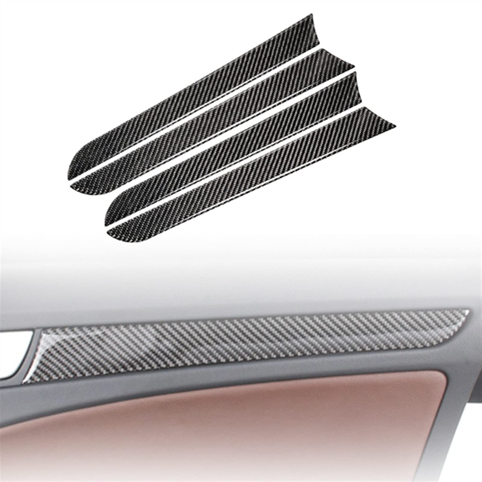 Bandes De Garniture Porte Voiture en Fiber Carbone Tableau Bord Copilote Décorer Couverture Accessoires Intérieurs Automatiques pour Audi A4 B8 2009-2015