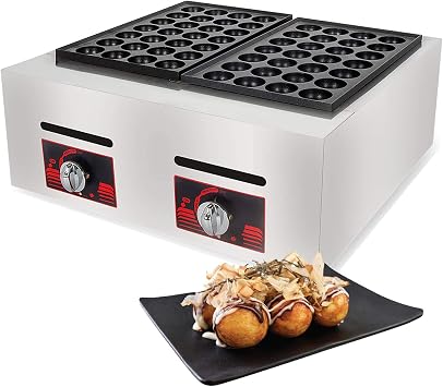 صانع الغاز تاكوياكي، التجاري 56 PCS تاكوياكي شواء مع قوالب نونستيك اليابانية الأخطبوط الكرة السمك كعكة شواء عموم، للبيض المقلي، شريحة لحم مقلية، تاكوياكي