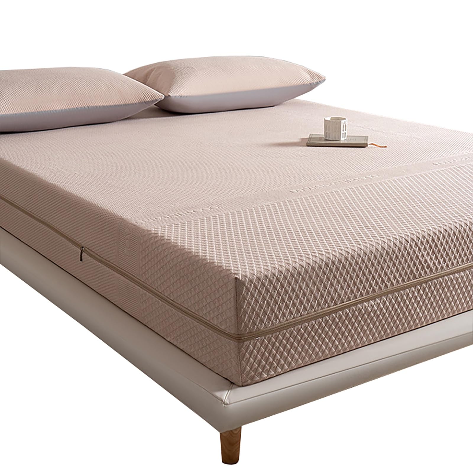 Matratzenbezug Komplett 90 x 200 140x200 180 x 200 160x200 mit Reißverschluss, Enthält 2 Kopfkissenbezüge, Warm und Bequem, Extra Weicher Matratzenschoner(Khaki,160x200x30cm)