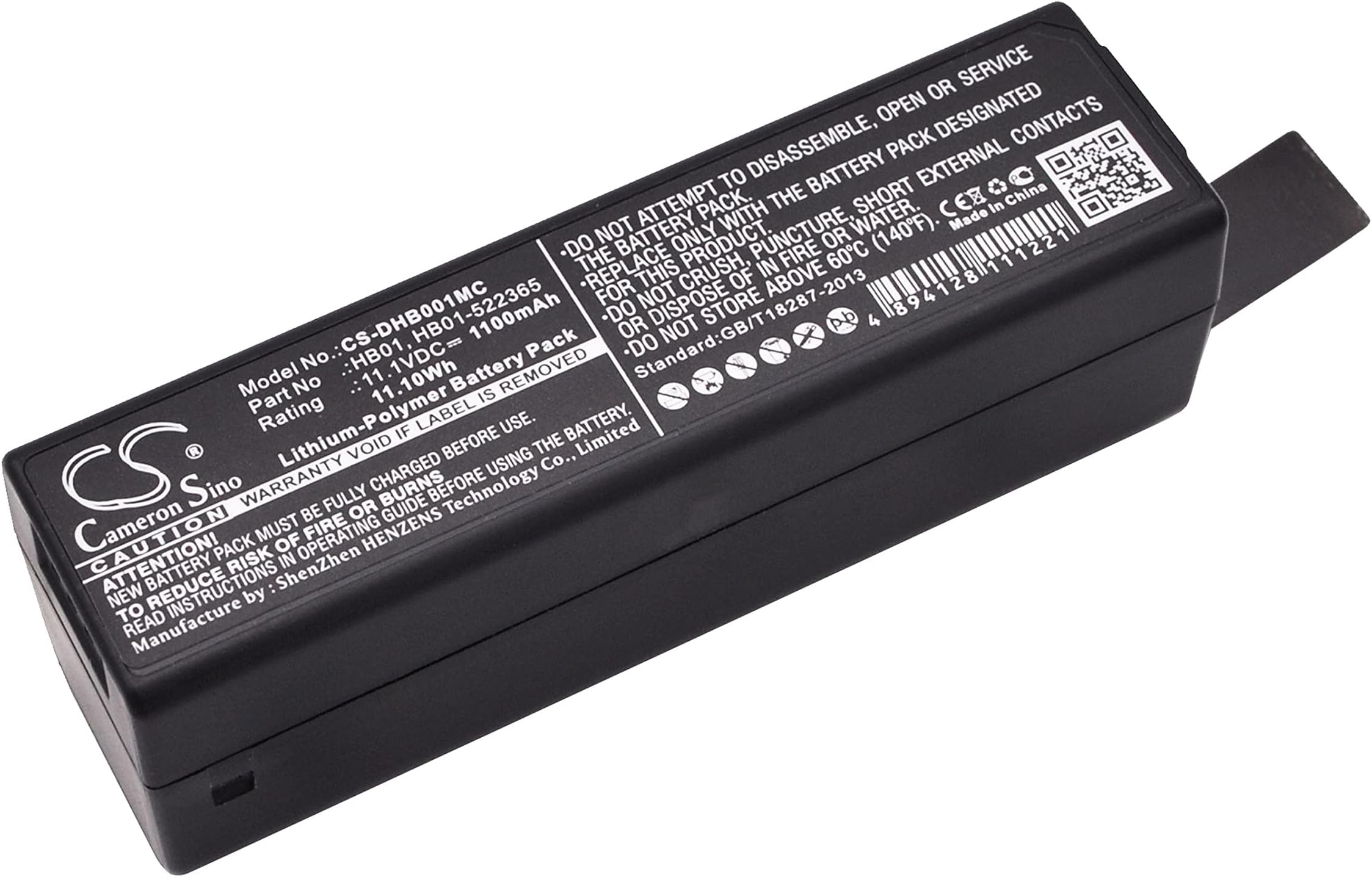 Replacement Battery for DJI Osmo, Osmo Handheld 4K Camera, Zenmuse X3, Zenmuse X5, Zenmuse X5R, P/N: HB01, HB01-522365 1100mAh/11.1V